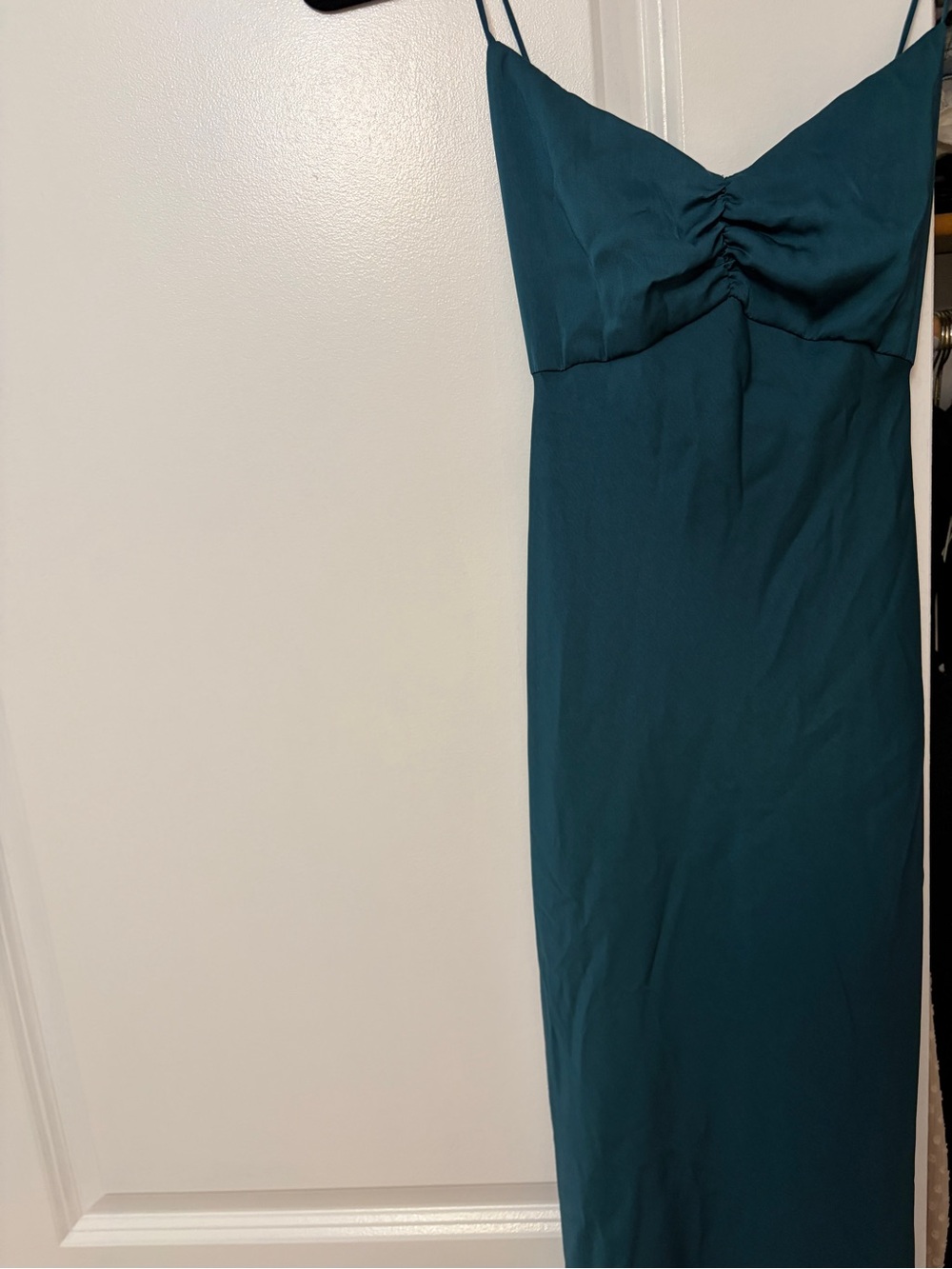 Favorite Daughter Teal Slip Maxi Dress with Spaghetti Straps